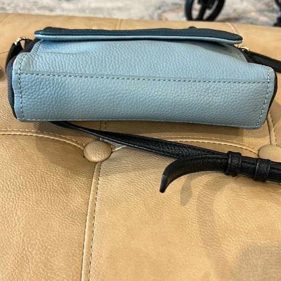 Kate Spade, New York, cobble Hill mini in tri colors of black turquoise, blue - Picture 2 of 9